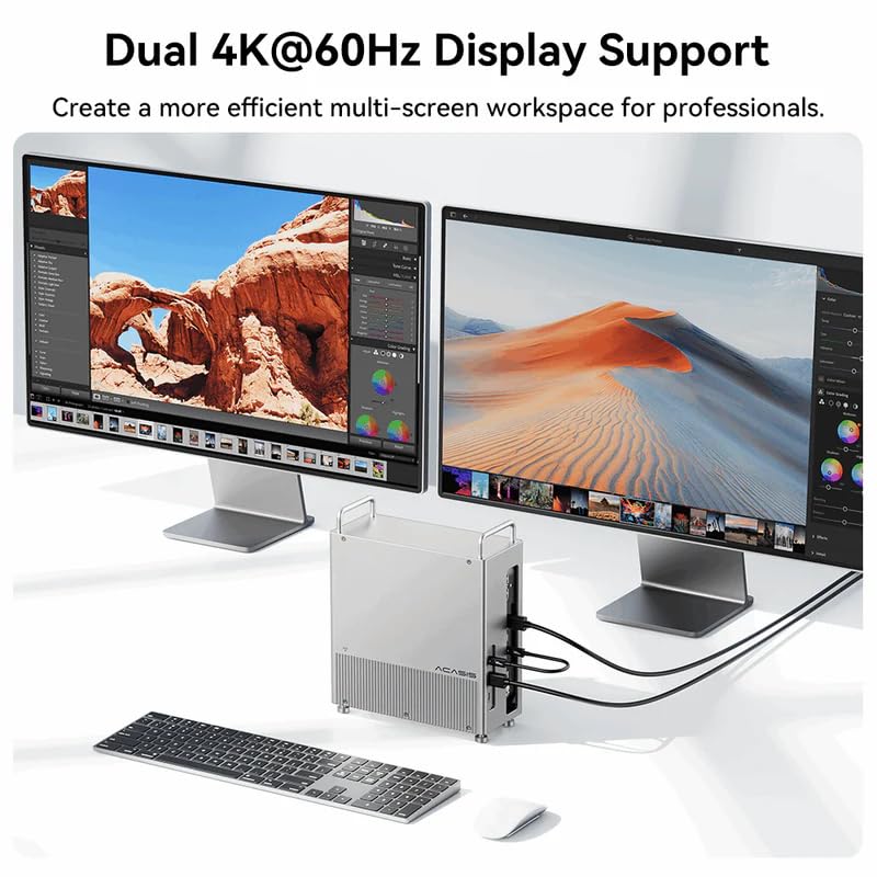 Image of ACASIS 40Gbps 8-in-1 Mac mini Workstation for Mac mini M1 /M2 | SSD Software RAID | Thunderbolt 5 /4 /3 USB 4.0 | Dual Display 4K@60Hz | Up to 8TB