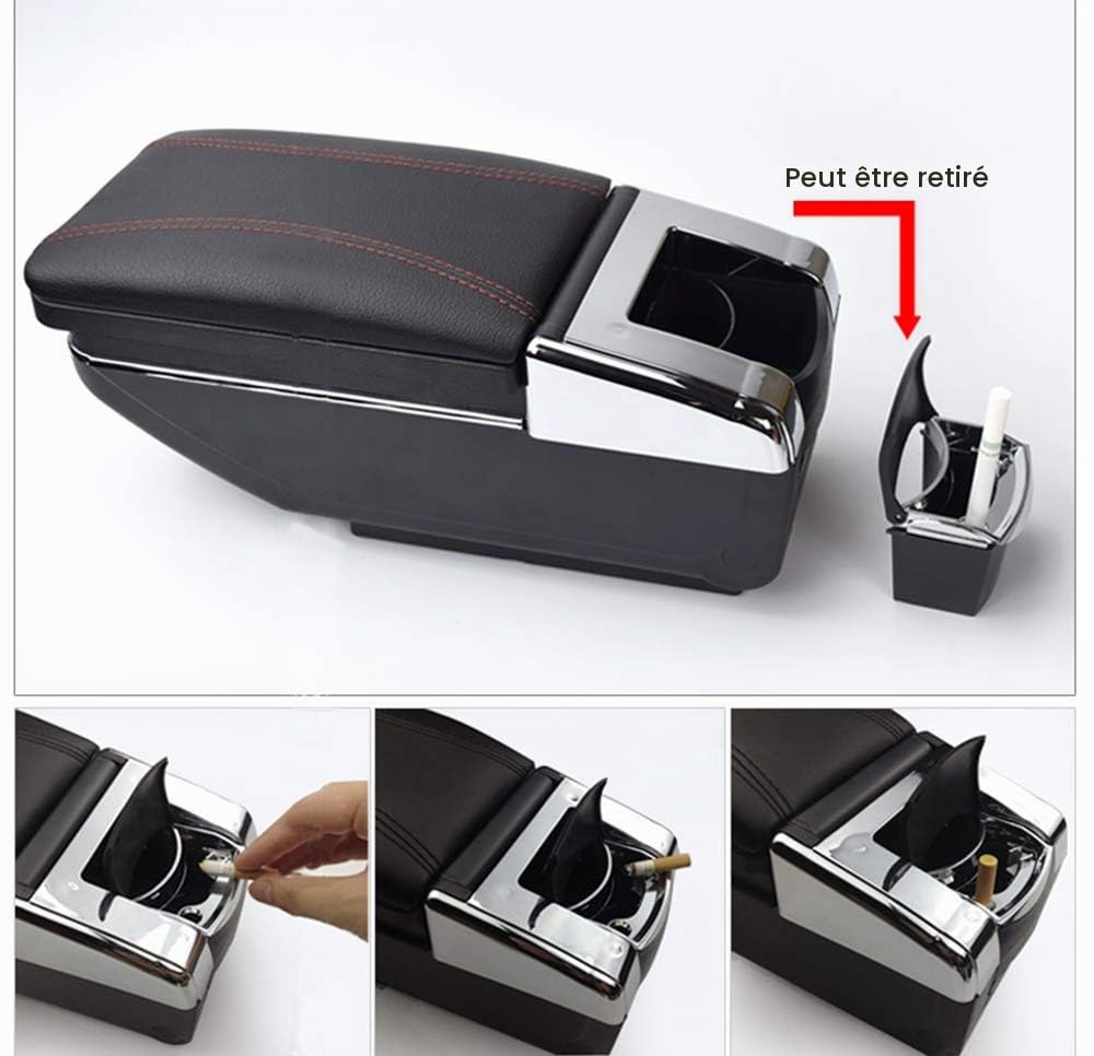 Accoudoir central de voiture en cuir compatible avec Citroën C3 C4
