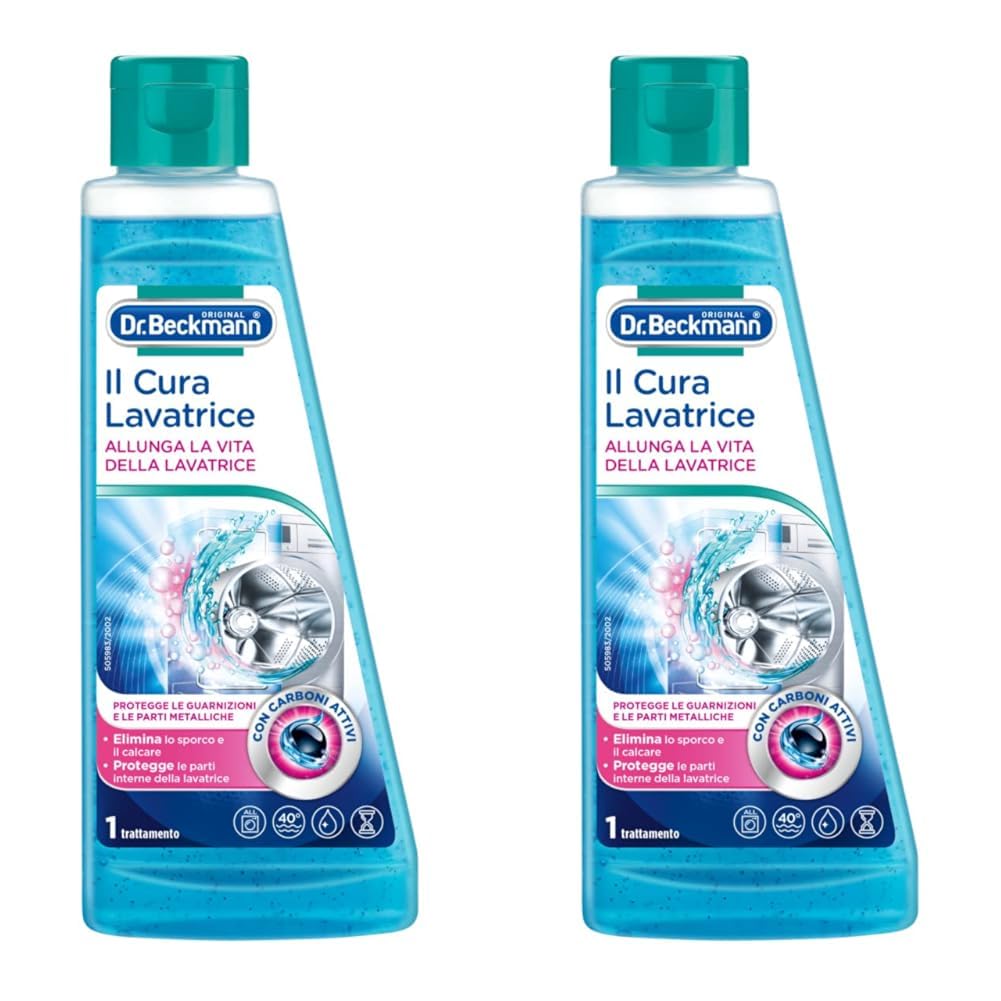 Dr. Beckmann Il Cura Lavatrice Prodotto Cura Lavatrice con Carboni Attivi, 250ml (Confezione da 2)