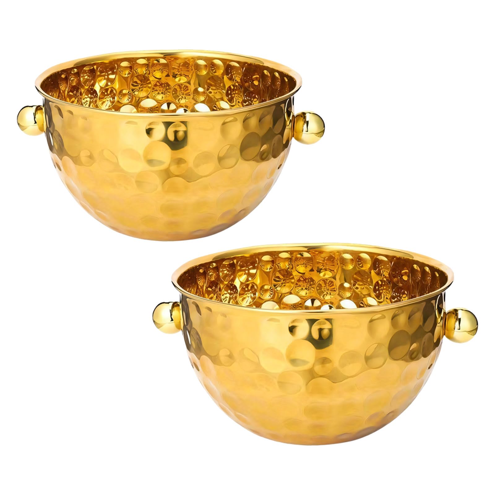 TFAOYS Layer Insulated Ice Buckets Sturdy 304 Nonrust Steel in Elegant Hammered Design Gift Container Set Event Container