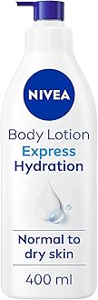 NIVEA Express Hydration Body Lotion (400ml), Fast Absorbing NIVEA Moisturiser for Dry Skin Made with Deep Moisture Serum and Sea Minerals, Smooth Skin NIVEA Body Lotion (Pack of 4)
