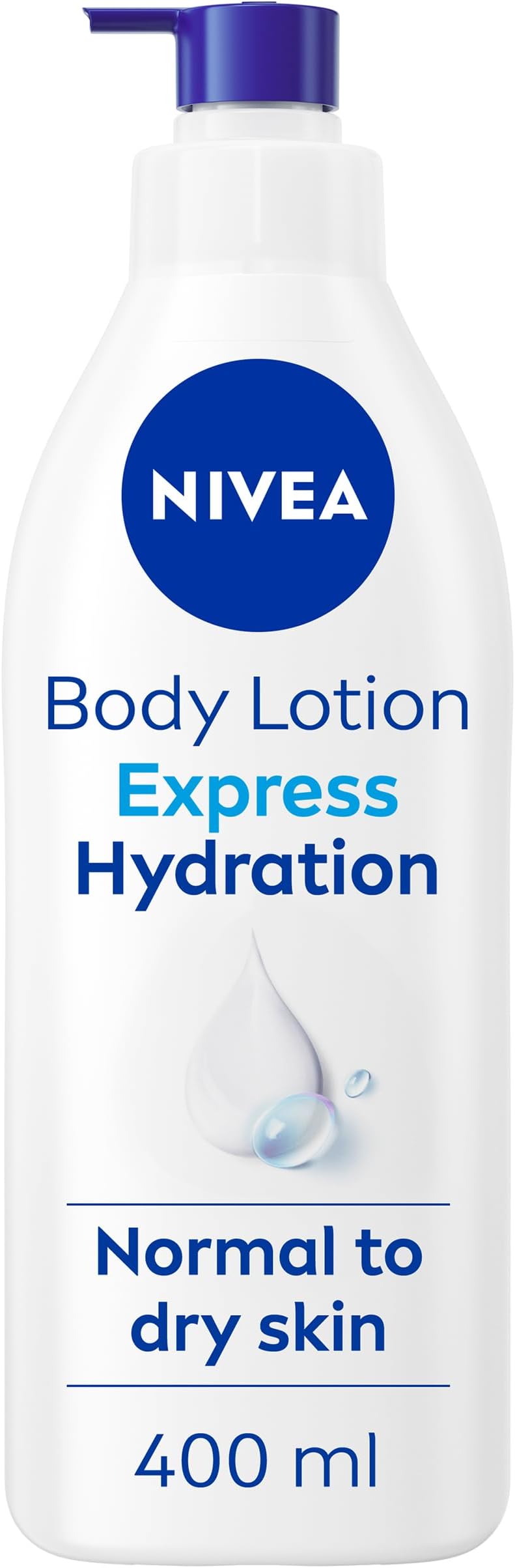 NIVEA Express Hydration Body Lotion (400ml), Fast Absorbing NIVEA Moisturiser for Dry Skin Made with Deep Moisture Serum and Sea Minerals, Smooth Skin NIVEA Body Lotion (Pack of 4)