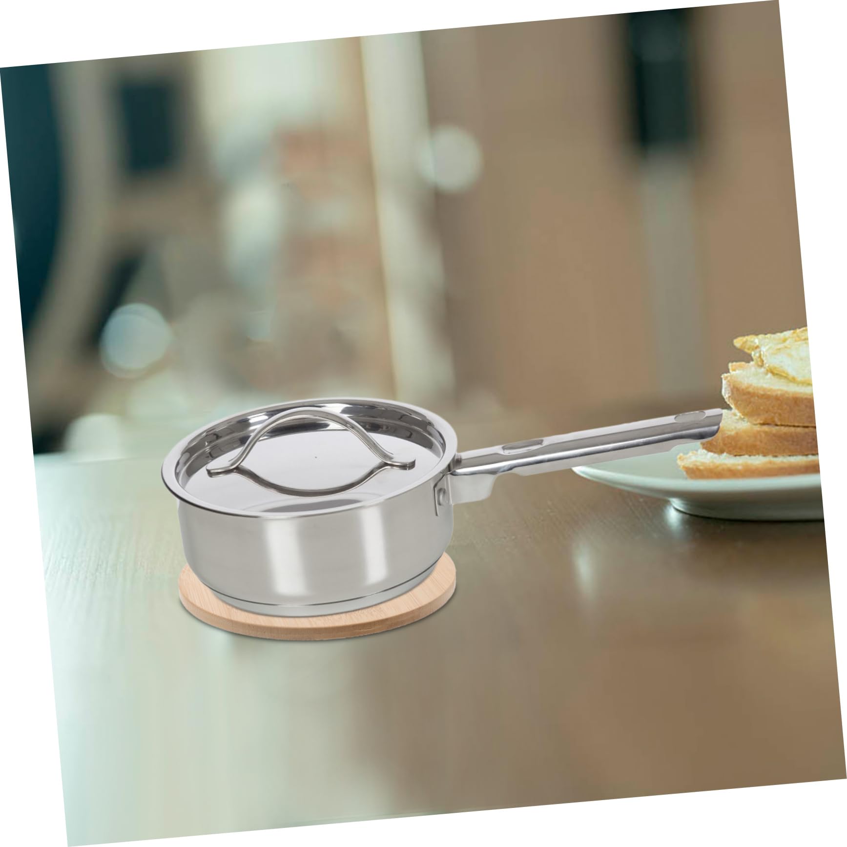 UKCOCO Lot de 4 Dessous de Plat en Bambou, Résistants la Chaleur, Antidérapants, Cuisine et Table, Protection Minimale pour Plats Chauds