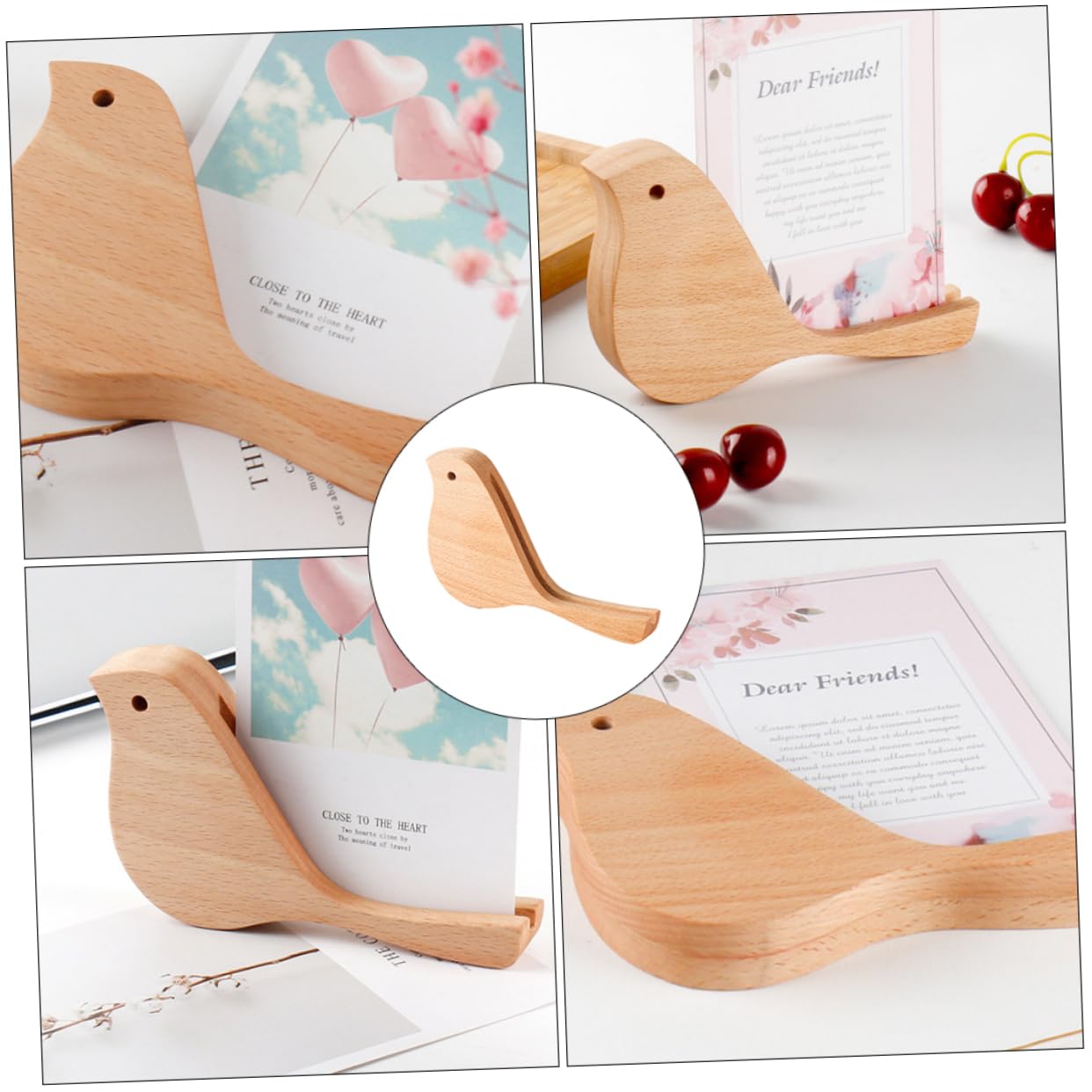 EXCEART 3 Piezas Base De Notas Decoración De Pájaros De Madera Sin Terminar Pájaros De Madera Soporte De Menú De Soporte De Número De Mesa Rústico Estatuilla De Pájaro De