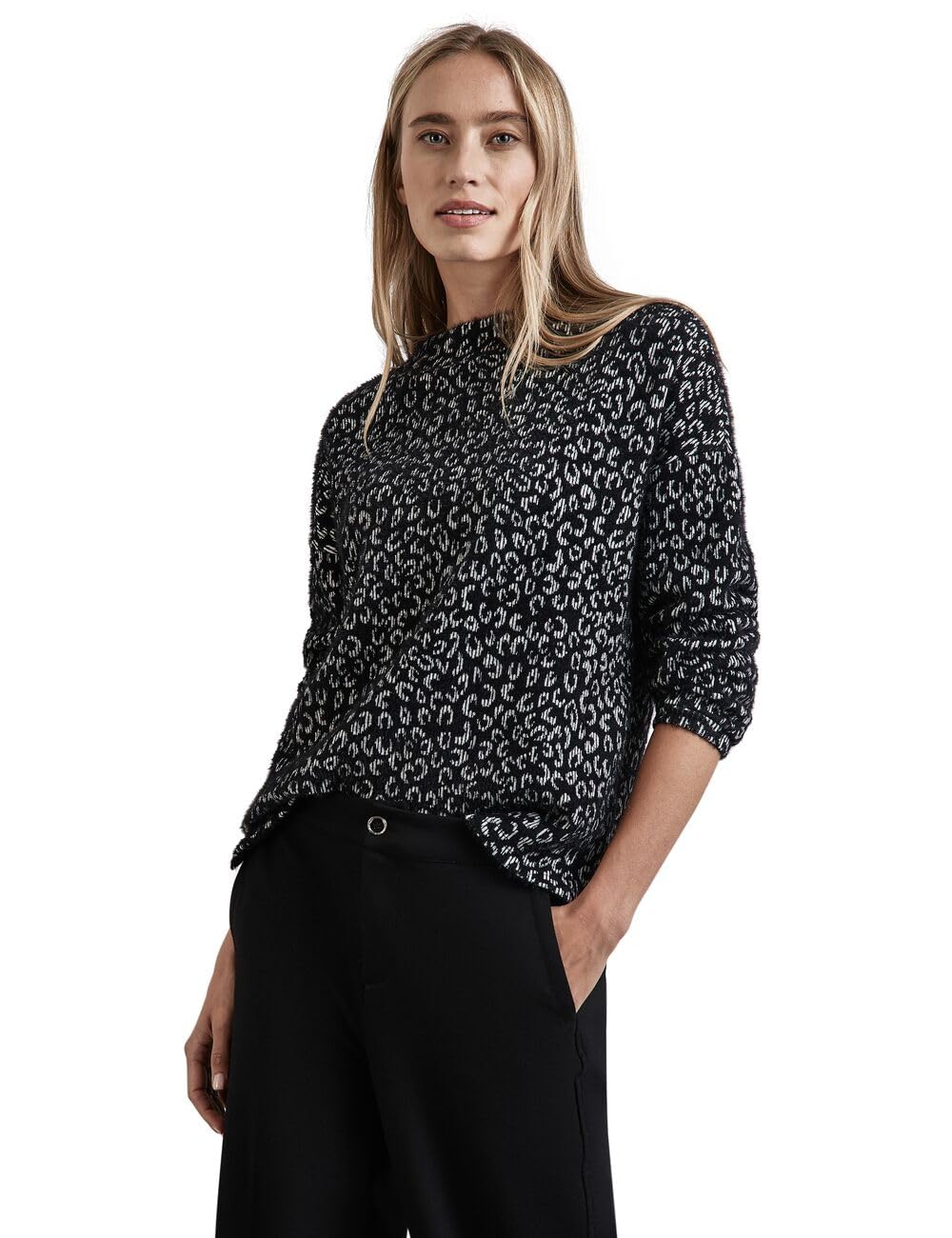 Damen Flauschiges Leo-Shirt