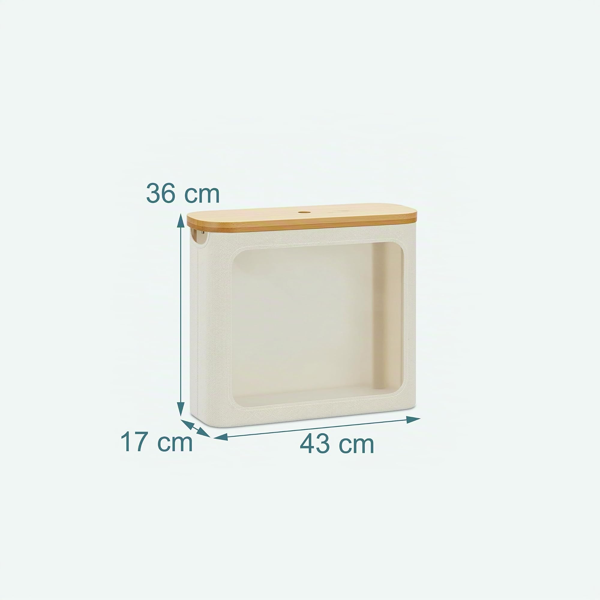 Relaxdays Contenedor de Papel higiénico, 12 Rollos, 36 x 43 x 17 cm, Tela, bambú, Cesta, Reserva, Beige