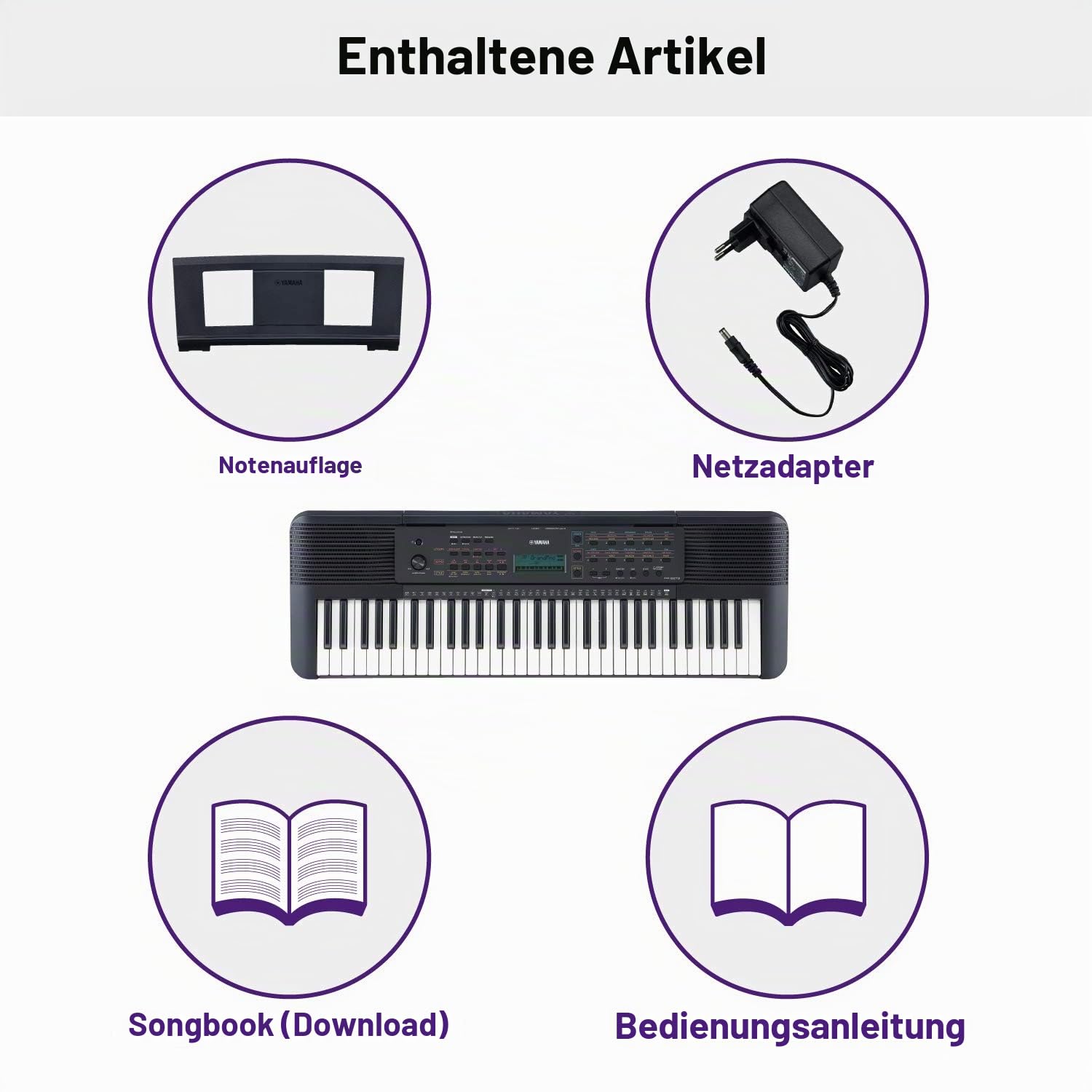 Yamaha PSR-E273 Portable Keyboard - Startertastatur mit 61 Tastenanschlägen sensibel, inklusive Gutschein für 2 Online-Musikkurse an der Yamaha Musikschule, schwarz