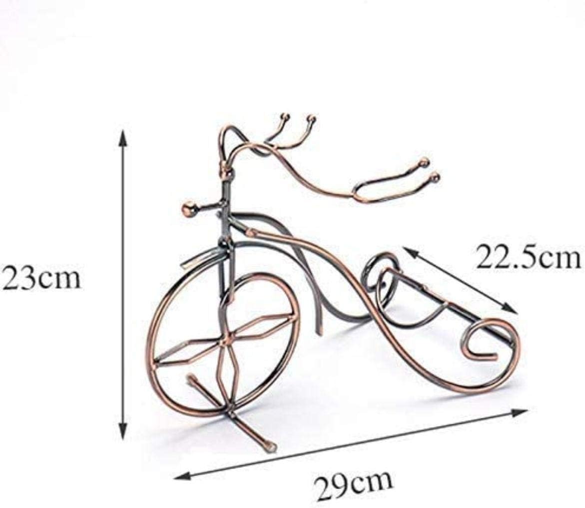 PANGPANGDEDIAN Sculpture Wine Rack Wine Glass Rack Tabletop Wine Rack Single Wine Bottle Holder Bicycle Style Wine Stand Metal Iron Process Wine Display Rack Decoration (Color : Metallic)