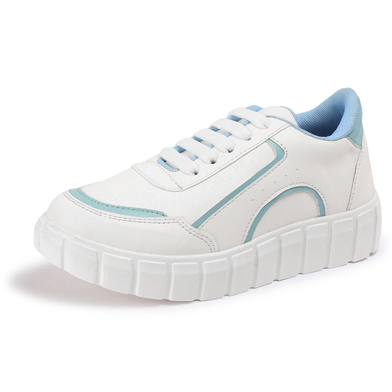 STEPIZIA Womens Comfortable PU Lace-up Casual Lightweight & Trending Latest Sneakers Shoes for Womens for Party|Birthday|Walk|Running|Gym Sneakers Daily Comfort Use. Sky Blue (B0D9BWCLP2) Amazon Price History, Amazon Price Tracker