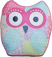 Vista 6 de Cozy Line Home Fashions Queen - Juego de edredón reversible de 7 piezas con bonito bordado de búho rosa, azul y verde, 100% algodón, colcha