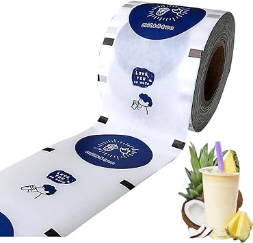 1 Rolls Leak Proof Boba Cup 88/90/95 Diameter Milk Tea Leak-Proof Paper Sealing Film for Pp Cups Clear Pattern One Roll Can Seal 1500 Cups