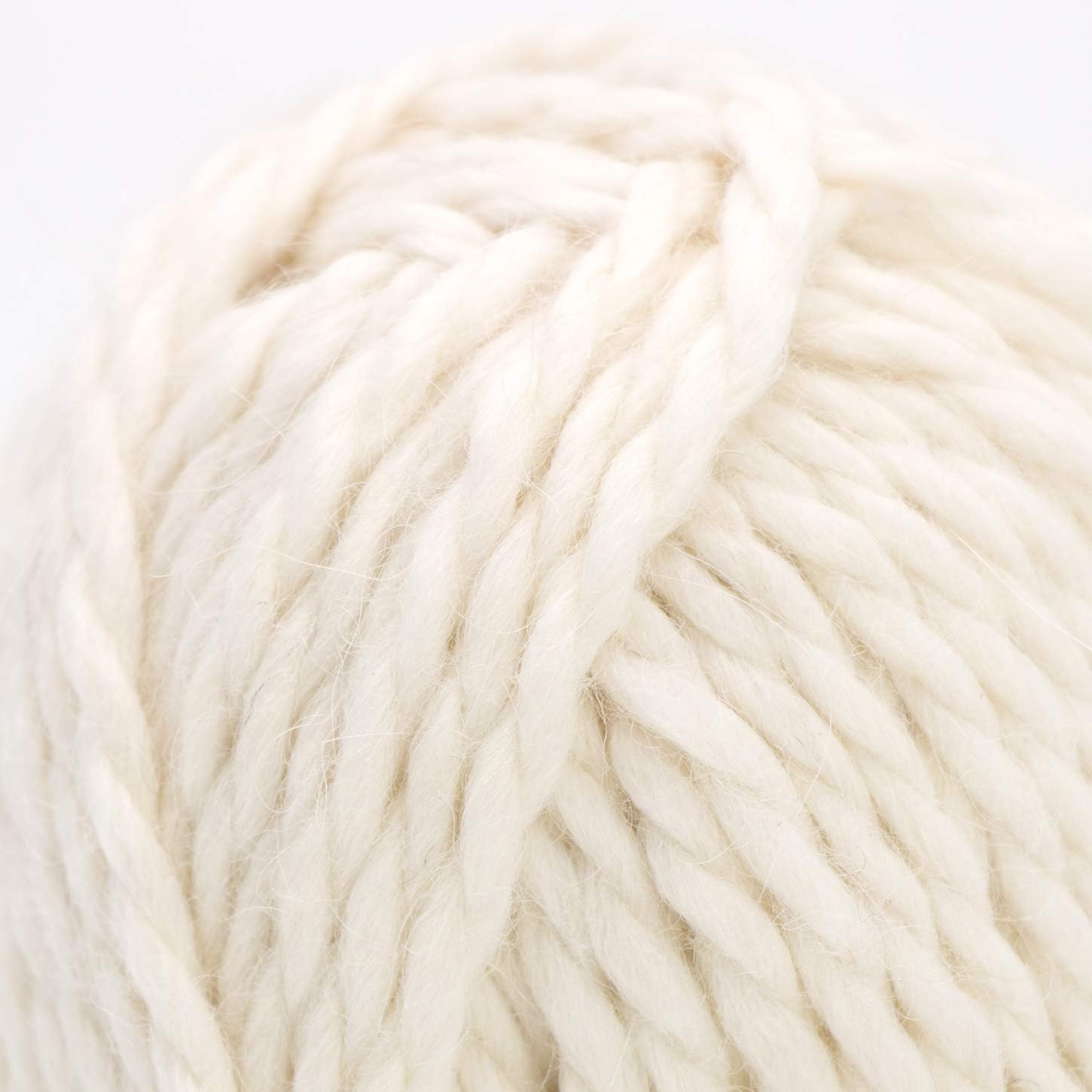 (3 Small Gorgeous Skeins) Alpaca Yarn Blend Umayo [165 Yards Total] Ivory, #5 Bulky