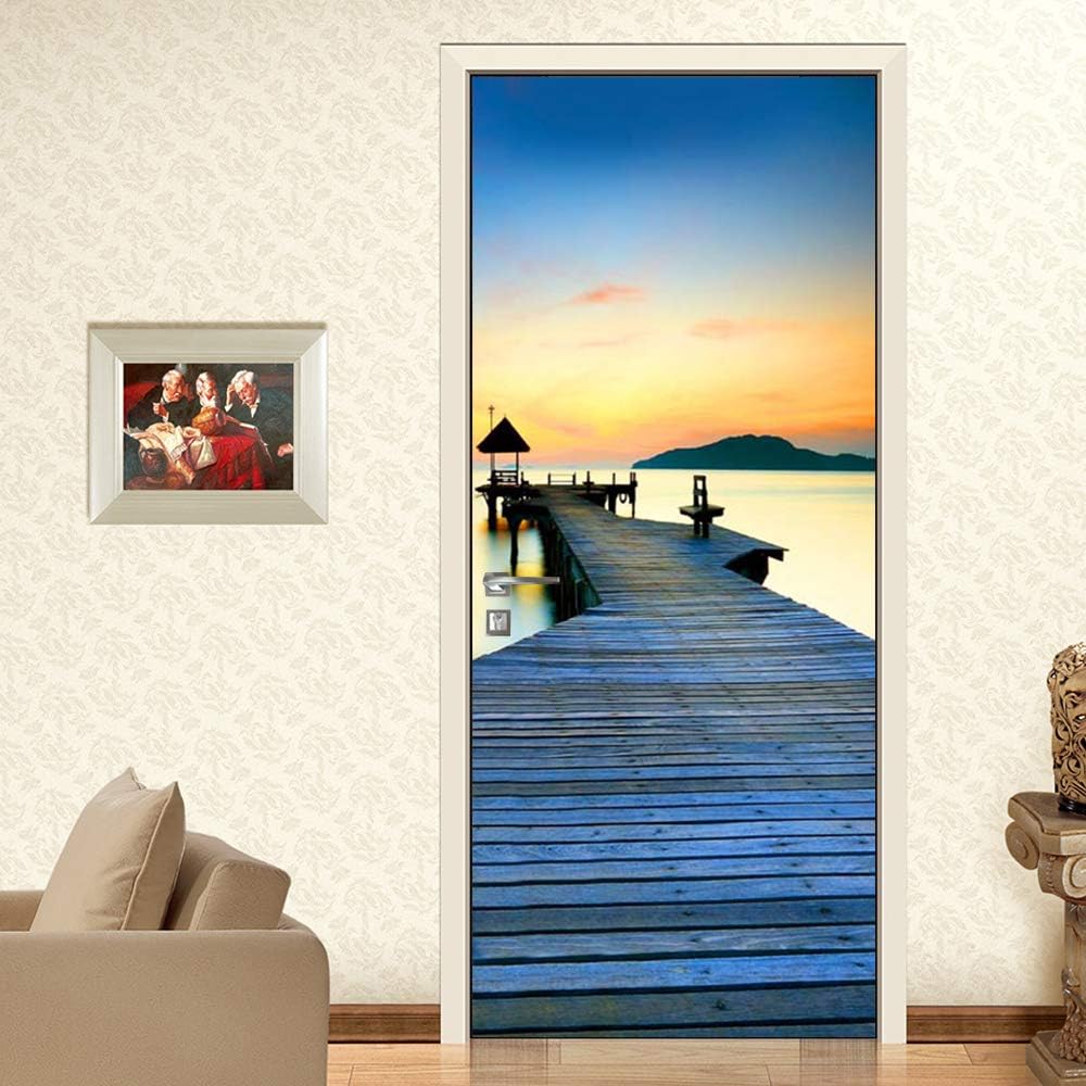 KACOLOR 3D階段アートドアステッカー 寝室 リビングルーム バスルーム用 2枚 ウォールデカール 自己粘着 防水 取り外し可