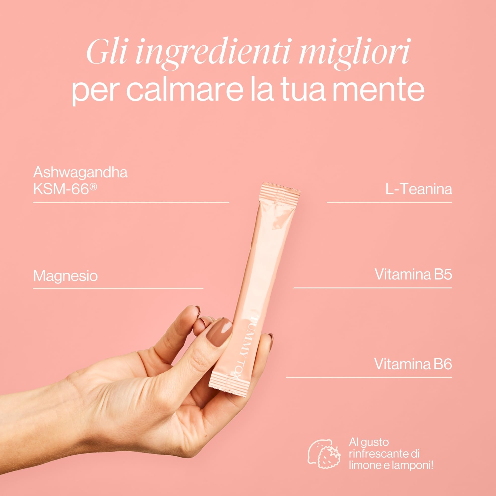 Cortisol Calm Drink con Ashwagandha KSM-66, L-Teanina, Tè Verde, Magnesio, Integratore per abbassare il cortisolo, 30 bustine, Tummy Tox