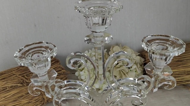 Candeliere in cristallo porta candela singolo candelabro candele '70