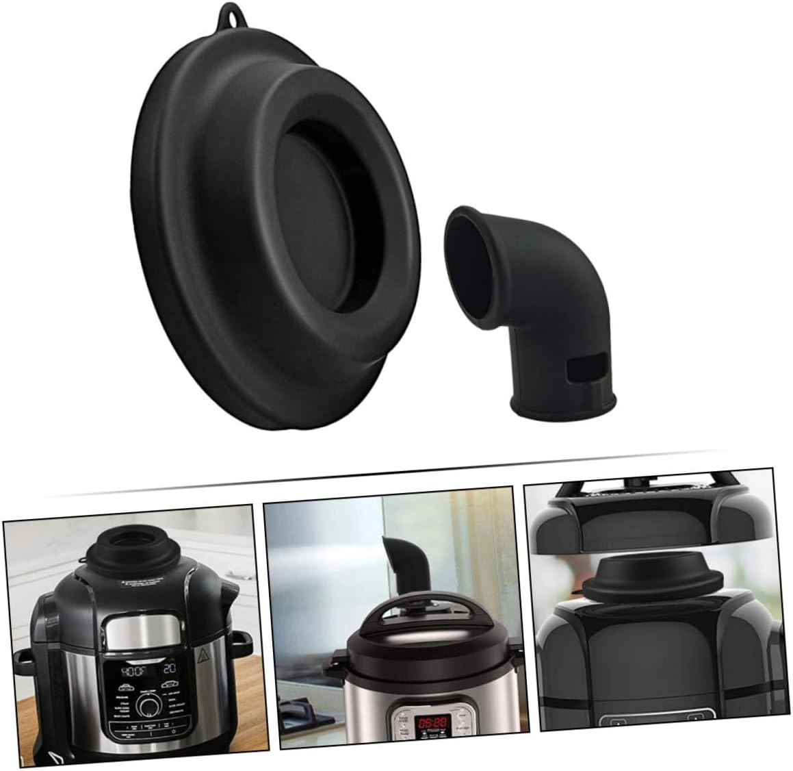 Heat-resistant Silicone Steam Release Diverter and Lid Stand for Electric Pressure Cooker Kitchen Gadget to Protect Cabinets and Prevent Condensation Damage Easy-clean Dishwasher