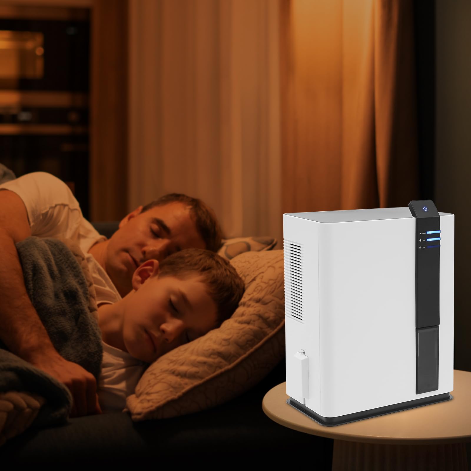 Deumidificatore elettrico compatto 3L bianco silenzioso deumidificatore elettrico con spegnimento automatico, deumidificatore elettrico per casa, camera da letto, cantina, ufficio, base