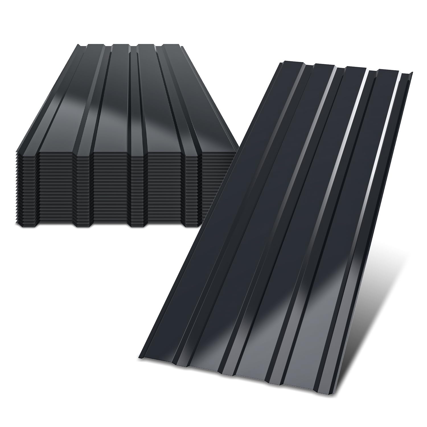 Chapa perfilada, 24 unidades, chapa trapezoidal, chapa galvanizada, 115 cm x 45 cm = 6 m², chapa de acero de 0,25 mm, para garaje, cobertizo de jardín, techo, antracita