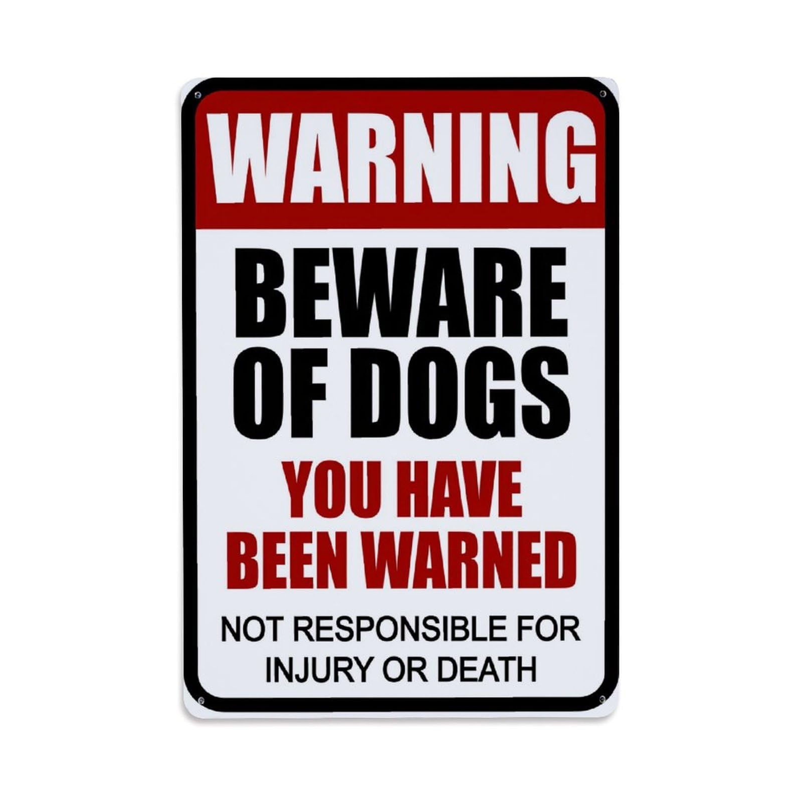 Enderetf Vintage Warning Beware Of Dogs You Have Been Warned Tin Sign Metal Poster, Home Bar Garage Man Cave Cafe Indoor & Outdoor Wall Decoration 8X12inches
