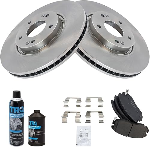 Miniatura 2 de TRQ Kit de pastillas de freno delanteras y rotor de cerámica con productos químicos para Sonata V6 3.3 06-10