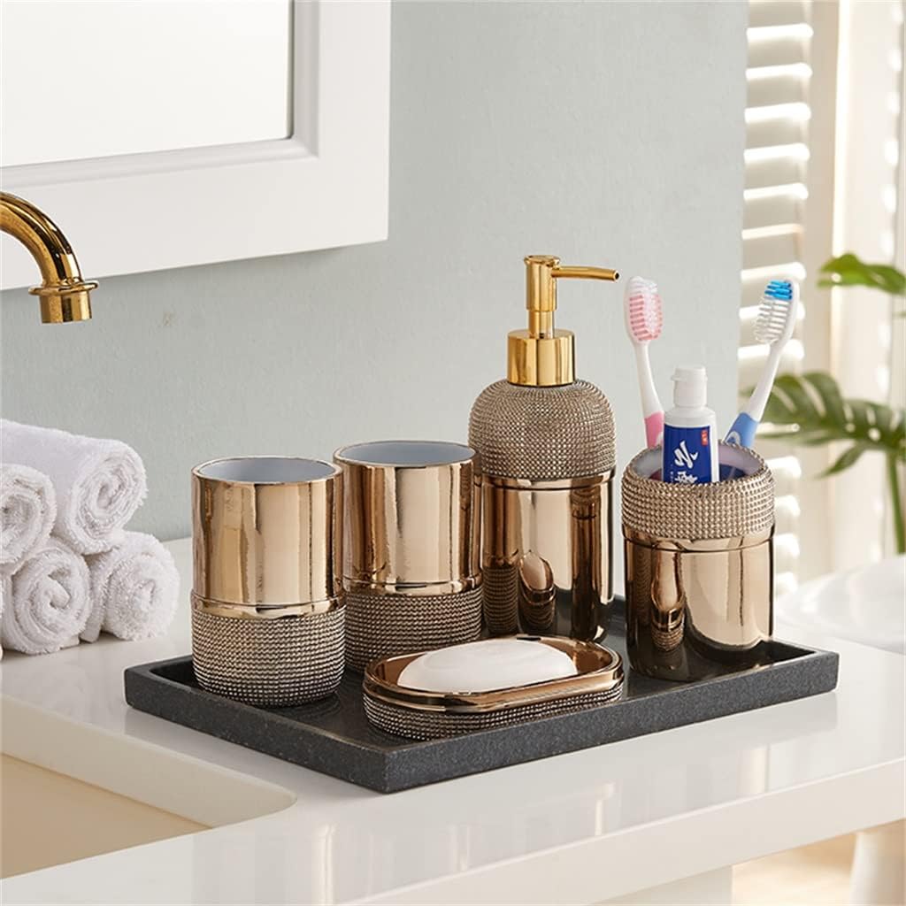 Nordic Wash Bathroom Set Gold-Plated Toothbrush Holder Mouthwash Cup Supplies