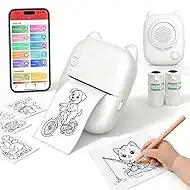 AI Voice Thermal Sticker Printer for Kids, Portable Inkless Mini Sticker Maker Machine, Pocket Photo Printer for DIY Journaling, Study Notes, Coloring Pages & Gifts