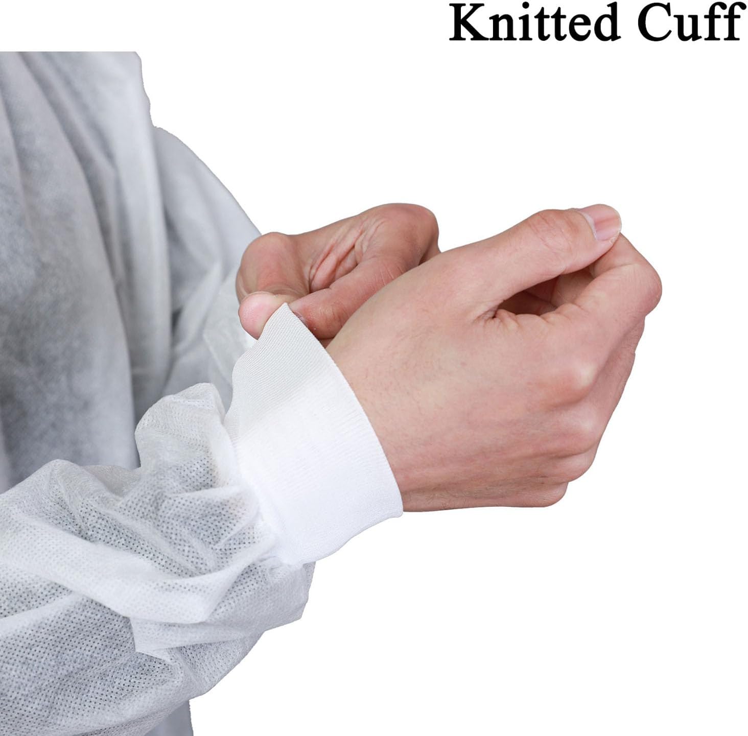 Disposable Lab Coat Set with Shoe Covers & Clip Cap, 3-Pack, Protective Clothing for Lab, House Cleaning