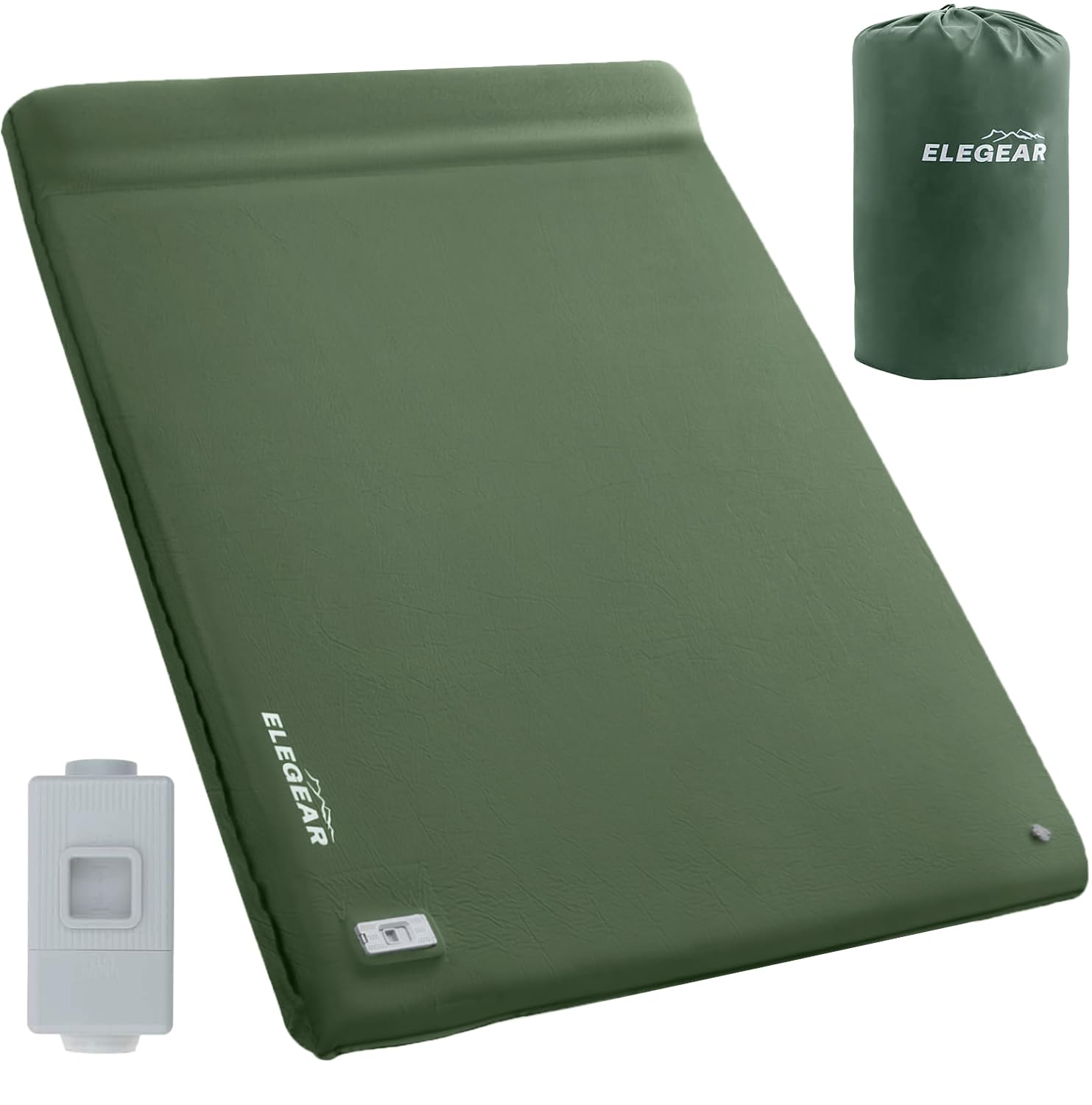 Photo 1 of Elegear CumbreX™ Self Inflating Sleeping Pad, Built-in Electric Pump 3.15" Ultra-Thick Memory Foam Camping Mattress Pad with Pillow Double Sleeping Pad for Camping R-Value 9.5 Foam Camp Pad - Queen