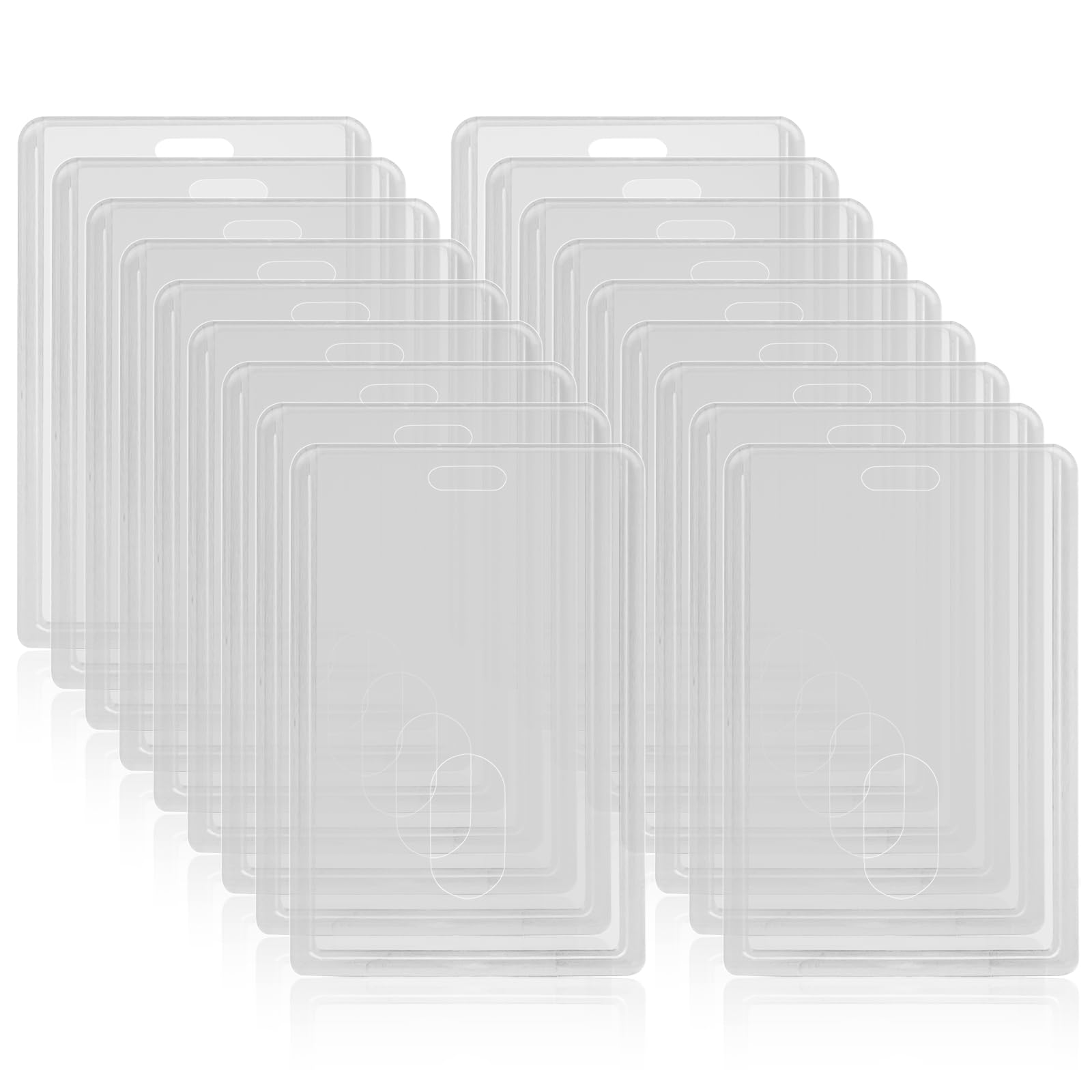 50 Stück Acryl-Kartenhalter, transparente Ausweishalter, robuster Kartenhalter, Kunststoff-Kartenschutz, transparent, vertikal, für Büroprodukte
