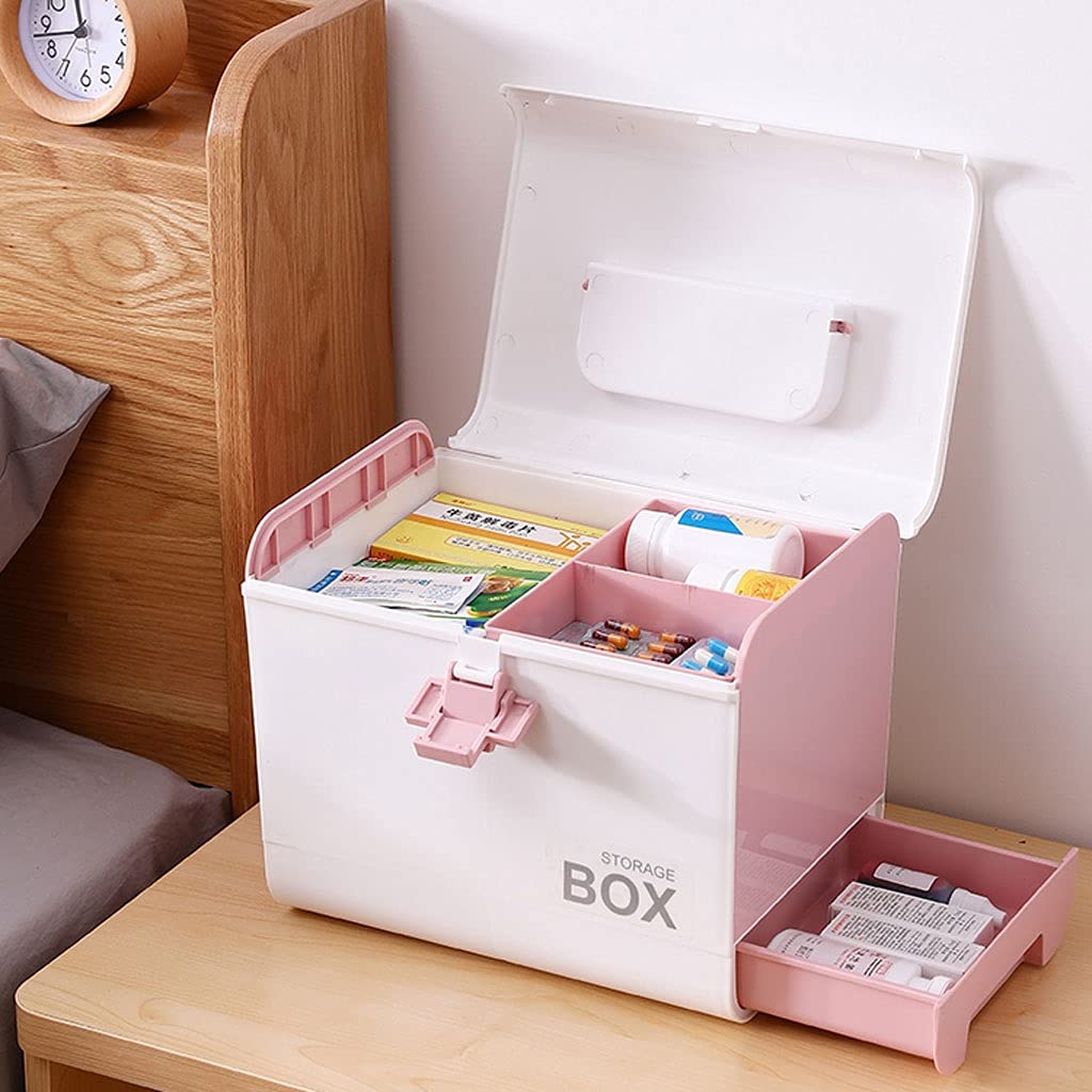 Botiquin/Caja Medicina Caja de primeros auxilios de plástico Caja de almacenamiento médico Caja médica Caja médica Caja médica Caja de medicina 10.43 pulgadas Botiquin de Primeros Auxilios ( Color : A