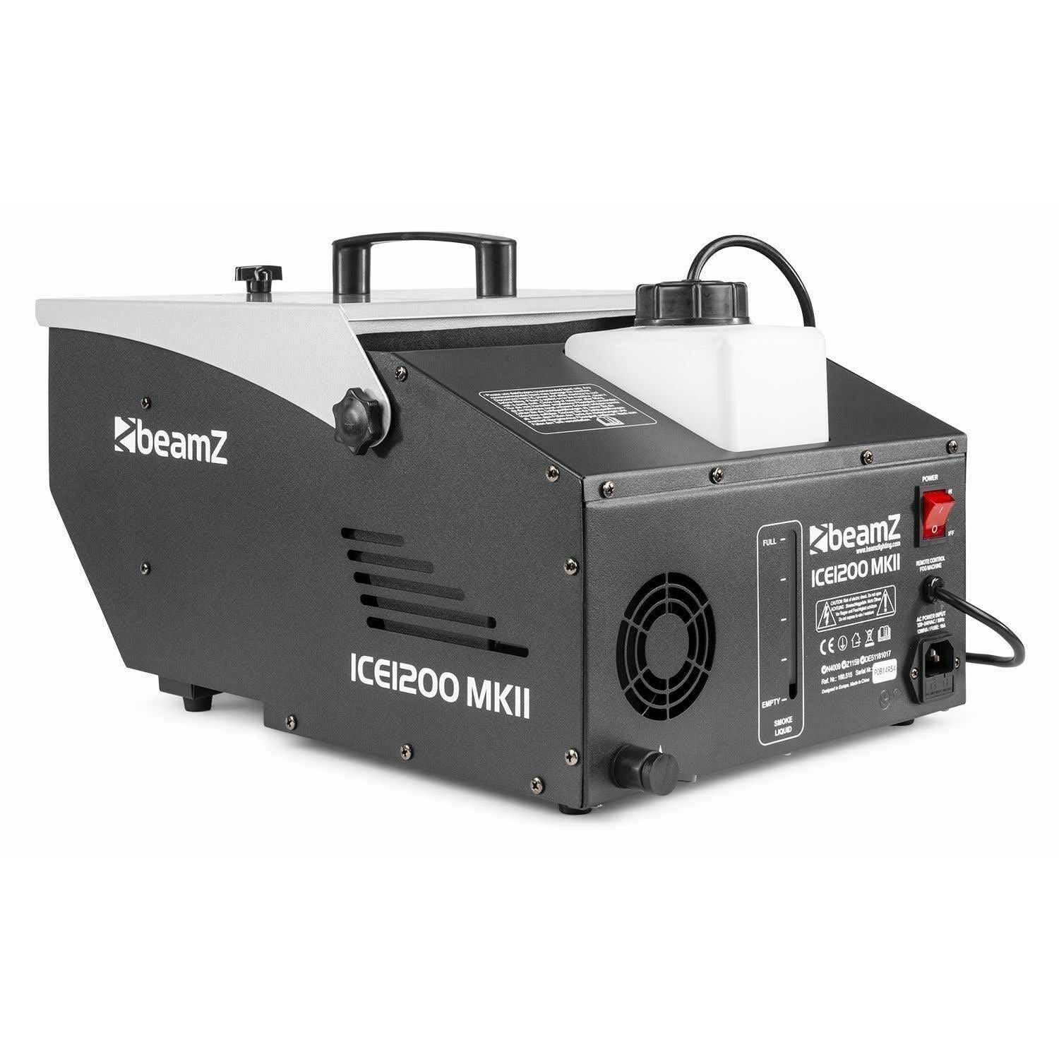 BeamZ ICE1200 MKII Bodennebelmaschine - Low Fog Machine, 1200 Watt Bodennebler, Rauchmaschine, Boden Nebelmaschine für Hochzeiten, Konzerte, Bühnenveranstaltungen und Partys