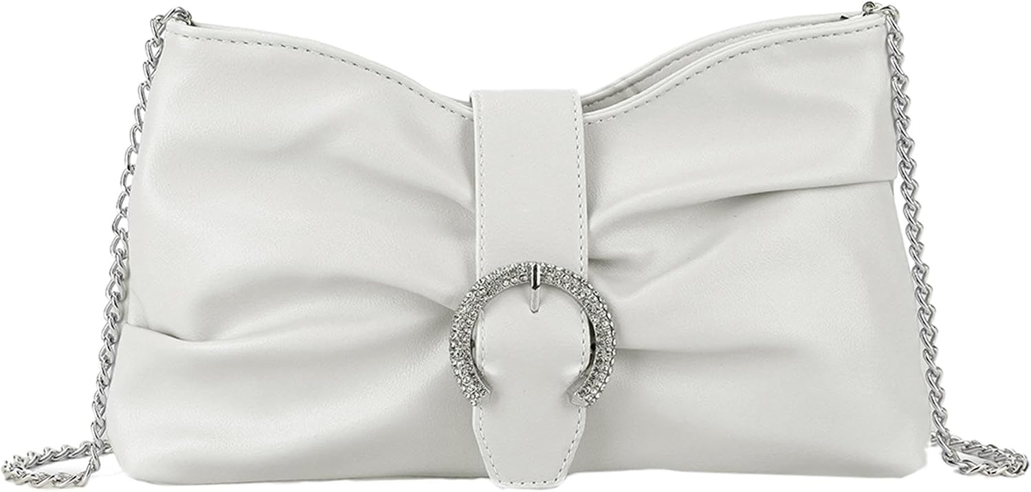 Girly HandBags Womens Diamante Buckle Cross Body Shoulder Bag