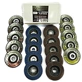 4.5 Inch Flap Disc (20 Pack Assortment) - 40 Grit Type 29 (10pc) and 80 Grit Type 27 (10pc) Professional Grade - Abrasive Grinding Wheel and Flap Sanding Disc by DocaDisc