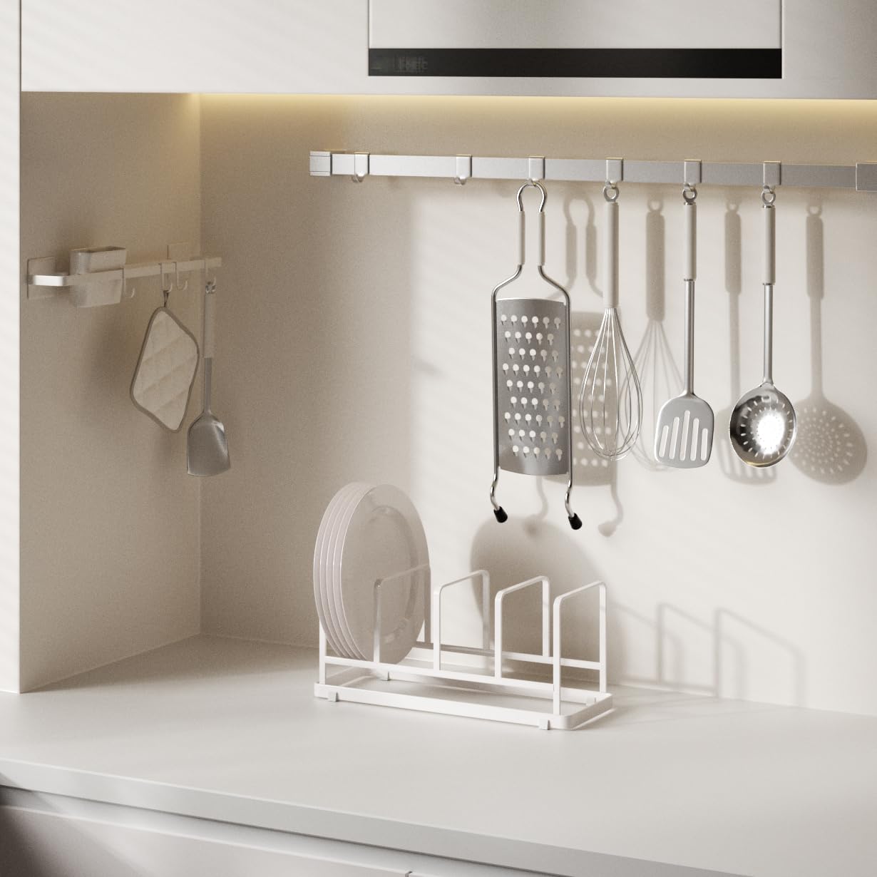 YunNasi Plate Rack, Plate Holder for Cupboard Dish Drainer for Cooking Trays and Chopping Boards (Black, Large-2 Packs) - Image 2