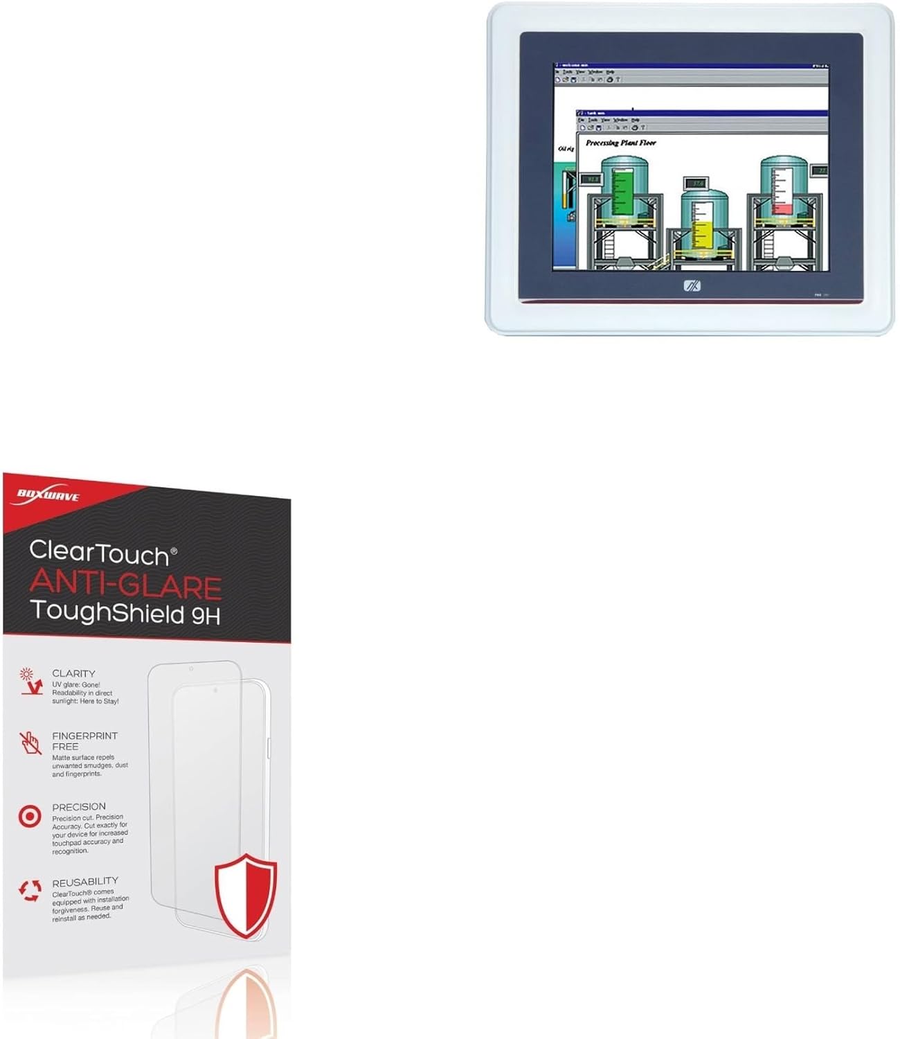 BoxWave Screen Protector Compatible With BSI Computer GOT5840T-834 - ClearTouch Anti-Glare ToughShield 9H (2-Pack), Anti-Glare 9H Tough Flexible Film Screen Protector