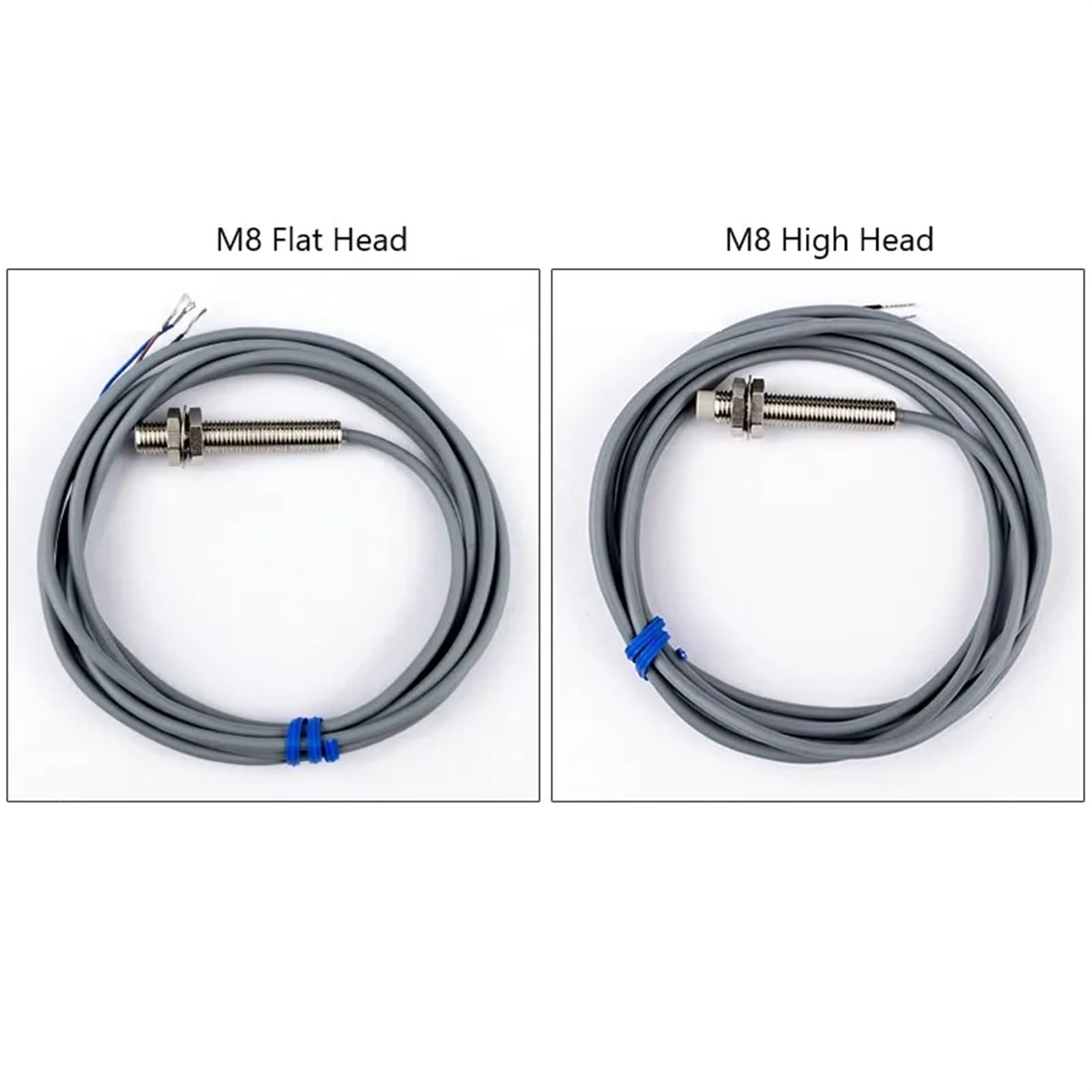 1 Uds interruptor de Sensor inductivo M8 con rosca sin rosca NPN PNP 3 cables interruptores de proximidad NO NC 1mm 2mm 3mm 4mm 6mm(M8 Flat Head,PNP NC,Detect Distance 2mm)