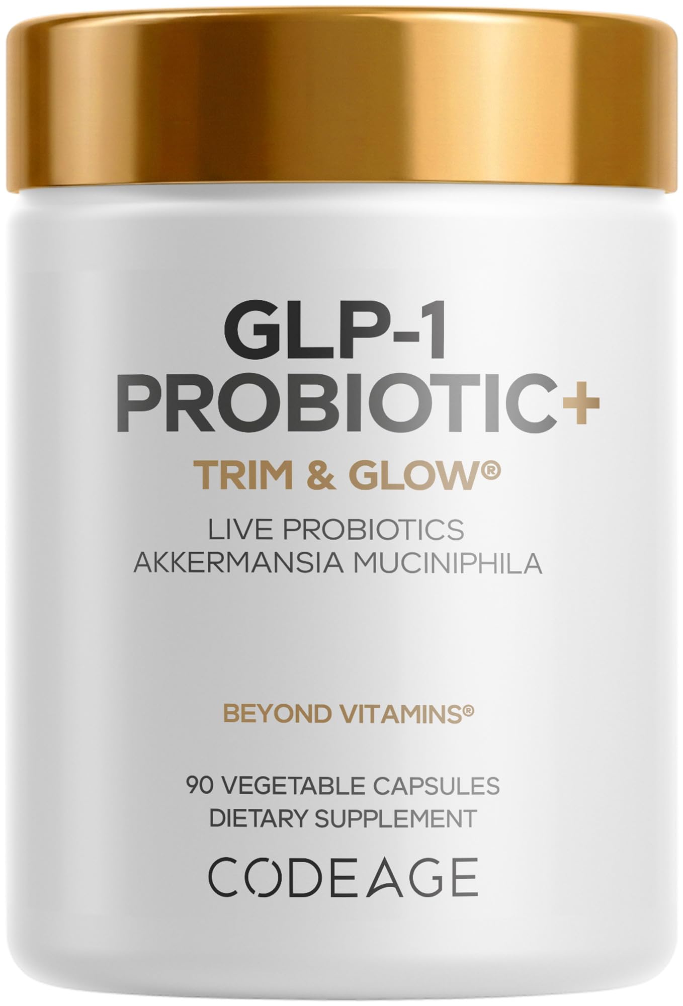 Codeage GLP-1 Probiotic+, Akkermansia, 500M AFU, Prebiotic, 90 Capsules