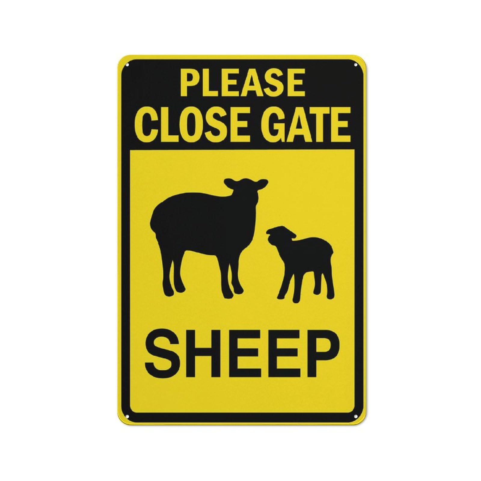 Please Close Gate Sheep Sign 8X12 Inch Rust Free Aluminum Easy To Read & Sturdy Keep Out Outdoor Metal Signs For Home Farm Yard