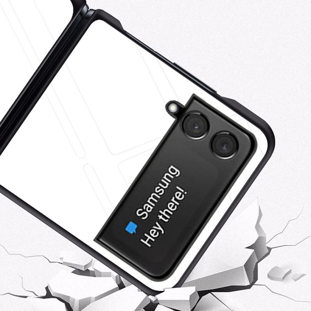 Do etui ZFlip4 do Samsung Galaxy Z Flip 4 Z Flip 3 2 Jednolity kolor gradientowy wzór Twarde etui na telefon ze szkła hartowanego, fioletowy granatowy, do Samsung Z Flip 1