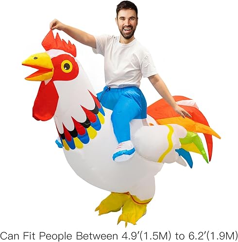 Miniatura 4 de KOMUSMO Inflatable Santa Claus Costume, Adult Christmas Santa Suit with Beard and Hat, Full Body Funny Blow Up Costume