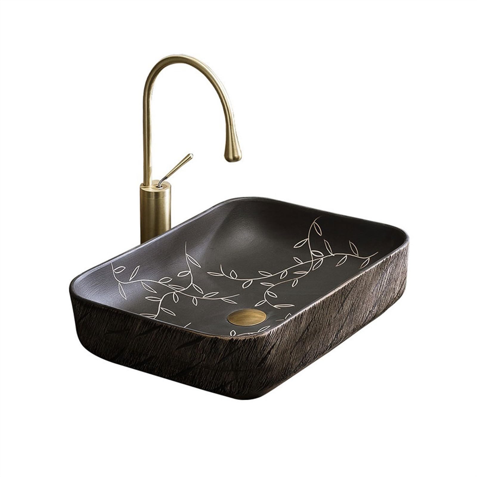 Sink Bowl Retro Style Bathroom Countertop Basin Splashproof Balcony Hand Ceramic Patio Hotel Sinks Art Basin