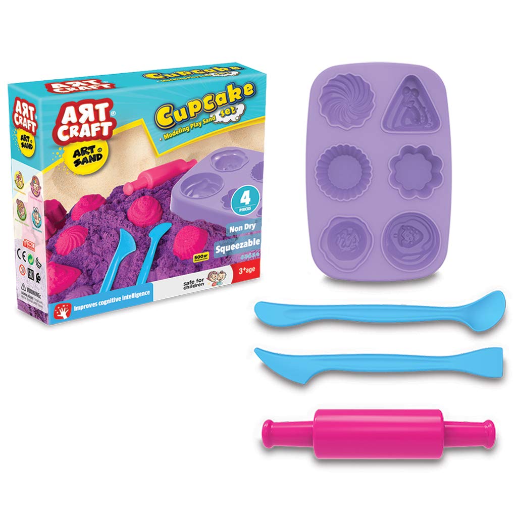 DedeTOYS Art Craft 500 Gr Cupcake Modeling Play Sand Set, Multicolor