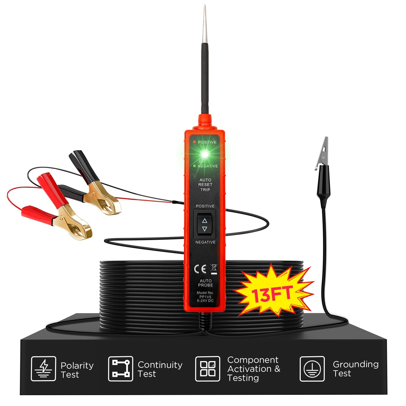 Fuse Tester Circuit Tester Power Circuit Probe Tester 6V-24V DC Test Light Autootive Short Circuit Finder 12v Auto 12v 822378