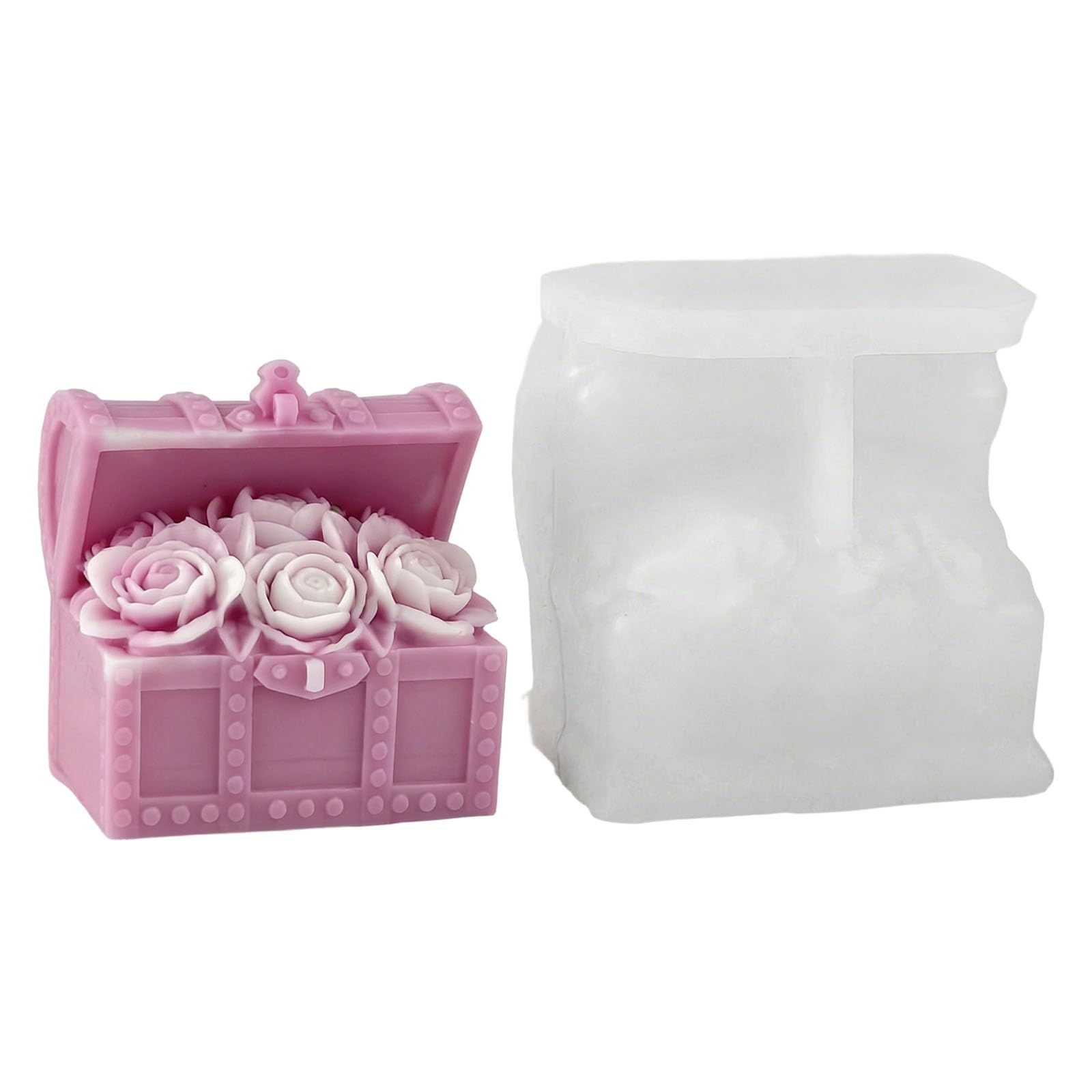 Hredyqw Silicone Rose Candle Mould For Handmade Floral Cylinder Candle With Intricate Detailing