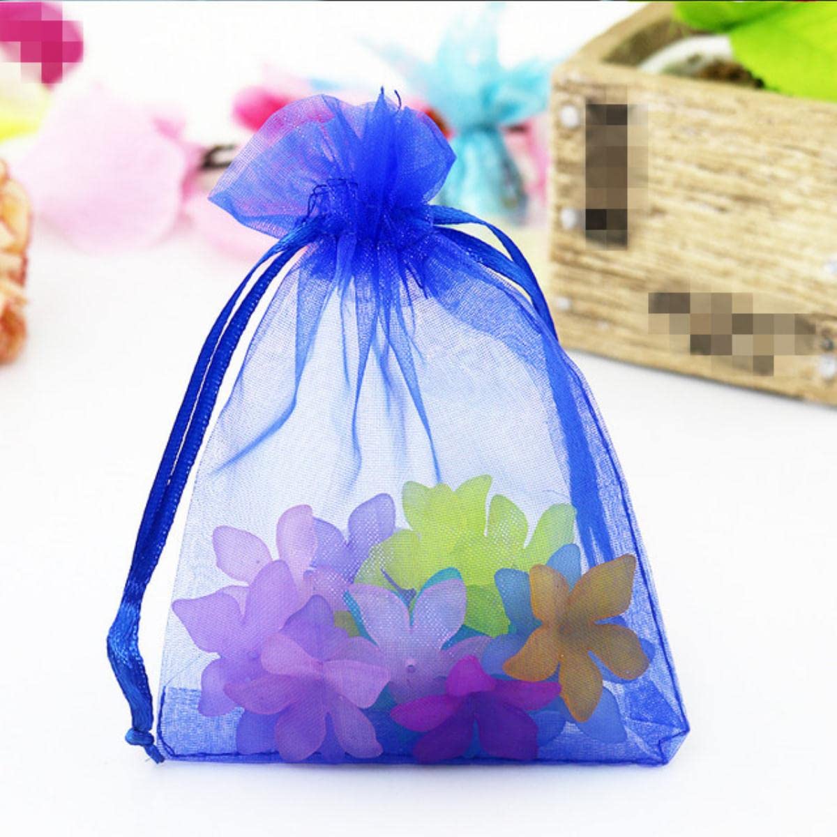 10 sztuk 15x20 17x23 20x30 Organza Torby Opakowania Woreczki Bożonarodzeniowe Biżuteria Torba Ślub Dekoracja Urodziny Party Supplies Craft Bag(Blu,20x30cm Organza Bags)