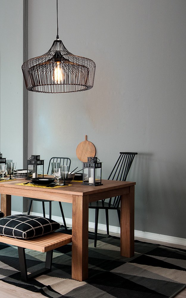 Lampadario Doris, Sospensione Metallo, 60 W, Nero, Ø 40 x H 31,5 cm