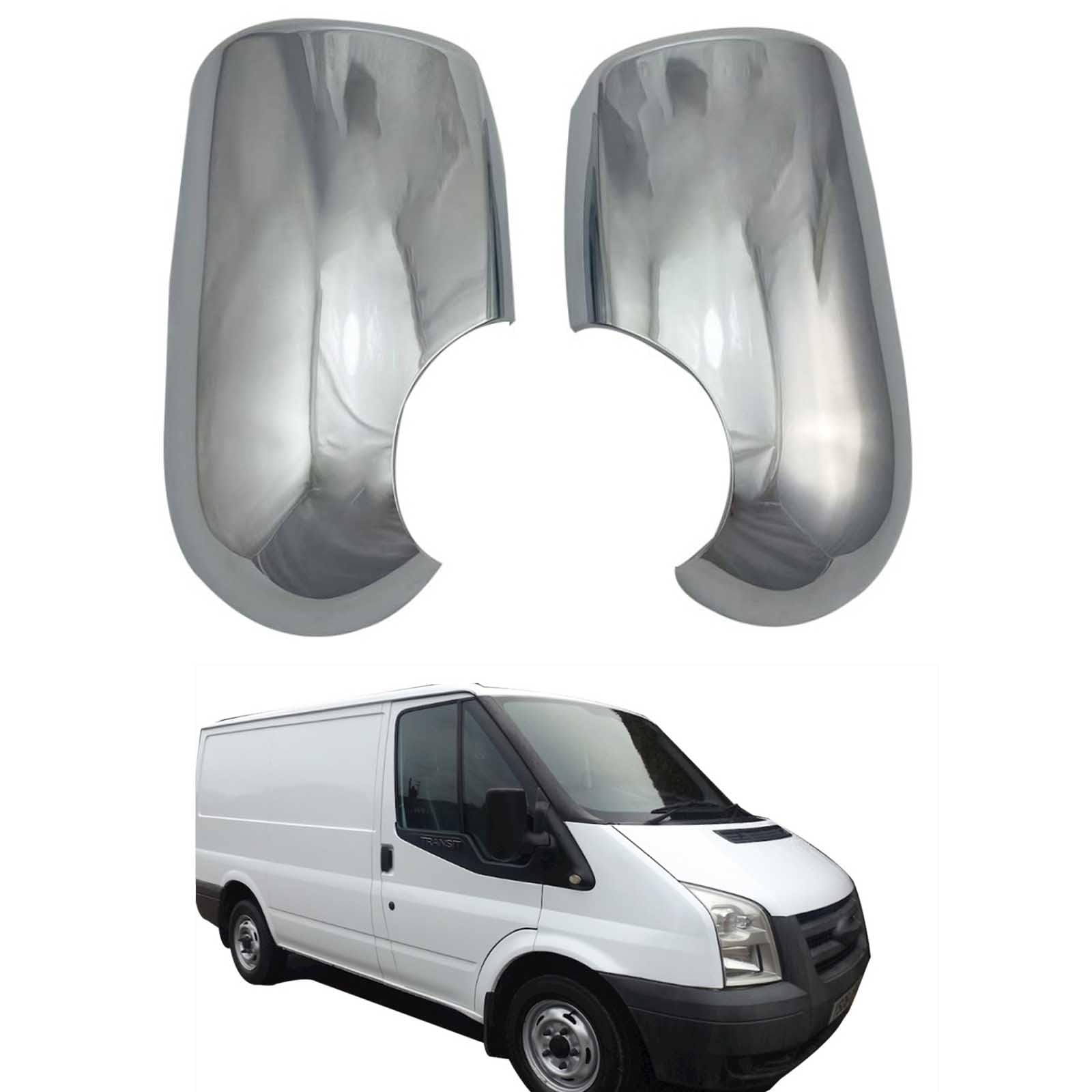 PAPEP Door Mirror Cover Caps for Ford Transit MK6 MK7 2000-2014 Plating, Left Right Side Wing Rearview Mirror Cover Lid 2 Pieces Exterior Styling Accessory