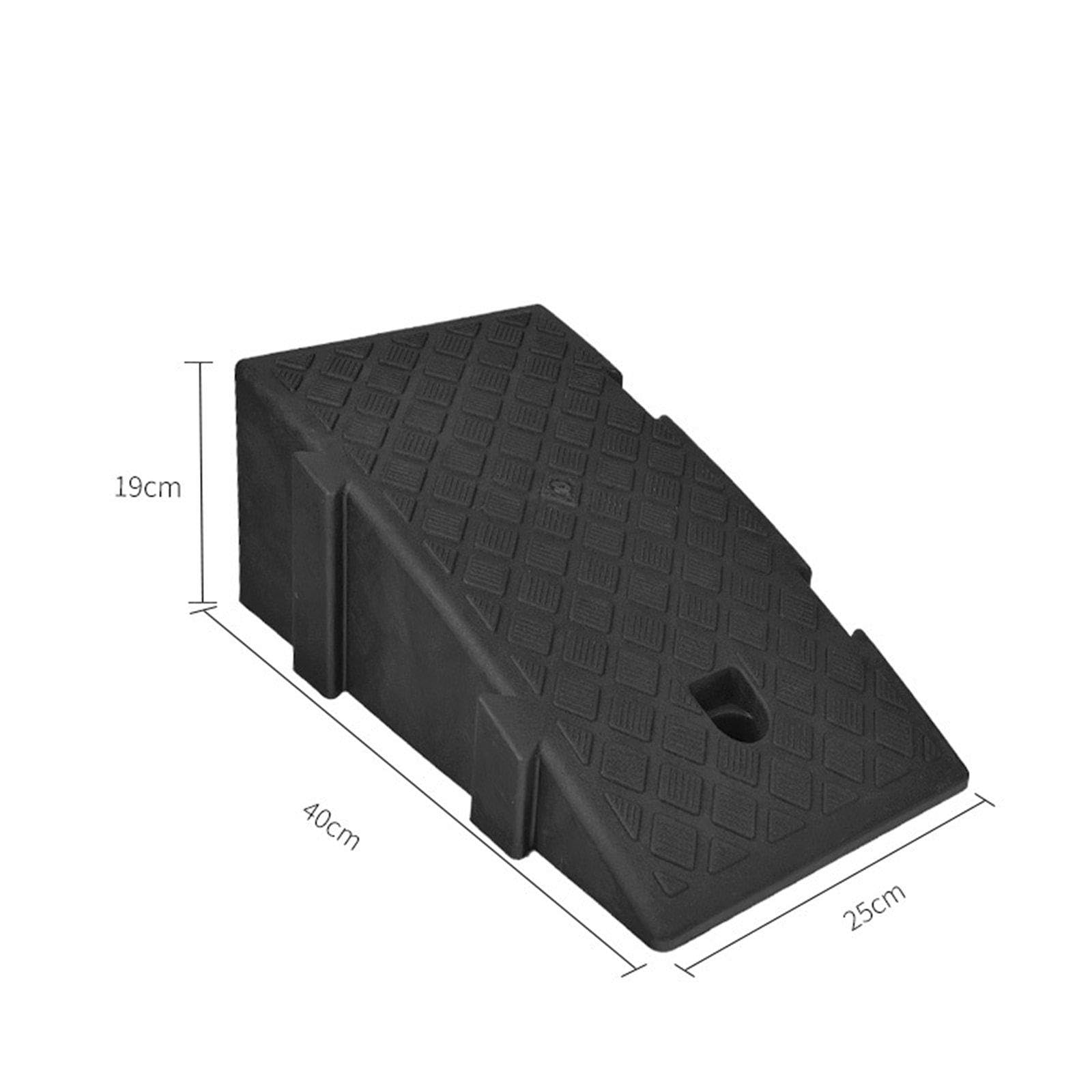 Generic Curb Ramp Rampa de Acceso Rampa para Umbral Rampa para Carretera con PP Robusto Y Protección contra Impactos con Agujeros Preperforados Adecuada para, 19 cm