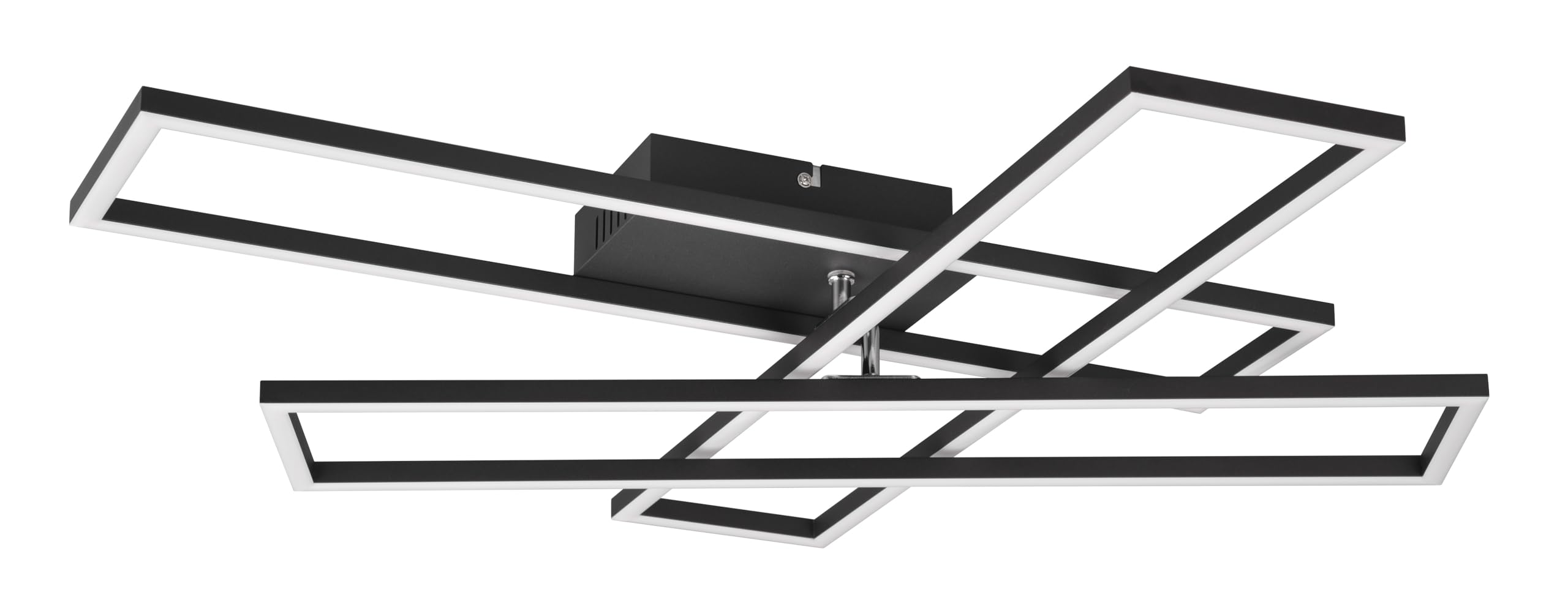 Reality Leuchten Corso R64423132 Ceiling Light, Matt Black Metal, with 36 Watt LED, Remote Control