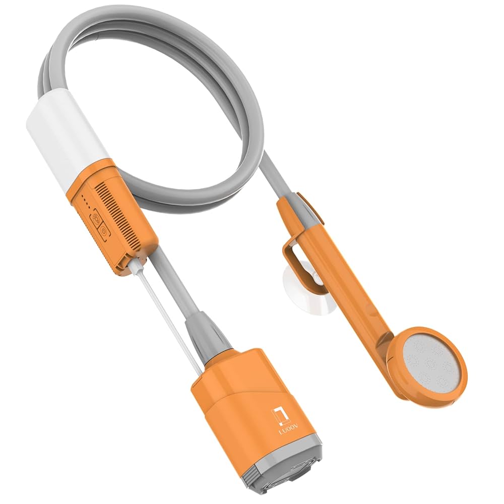 ポータブルシャワー　便利　キャンプ　電池　ポンプ Amazon | ポータブルキャンプシャワーポンプ - 充電式アウトドア
